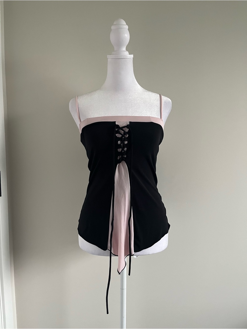 Y2K Pink and Black Corset Cami